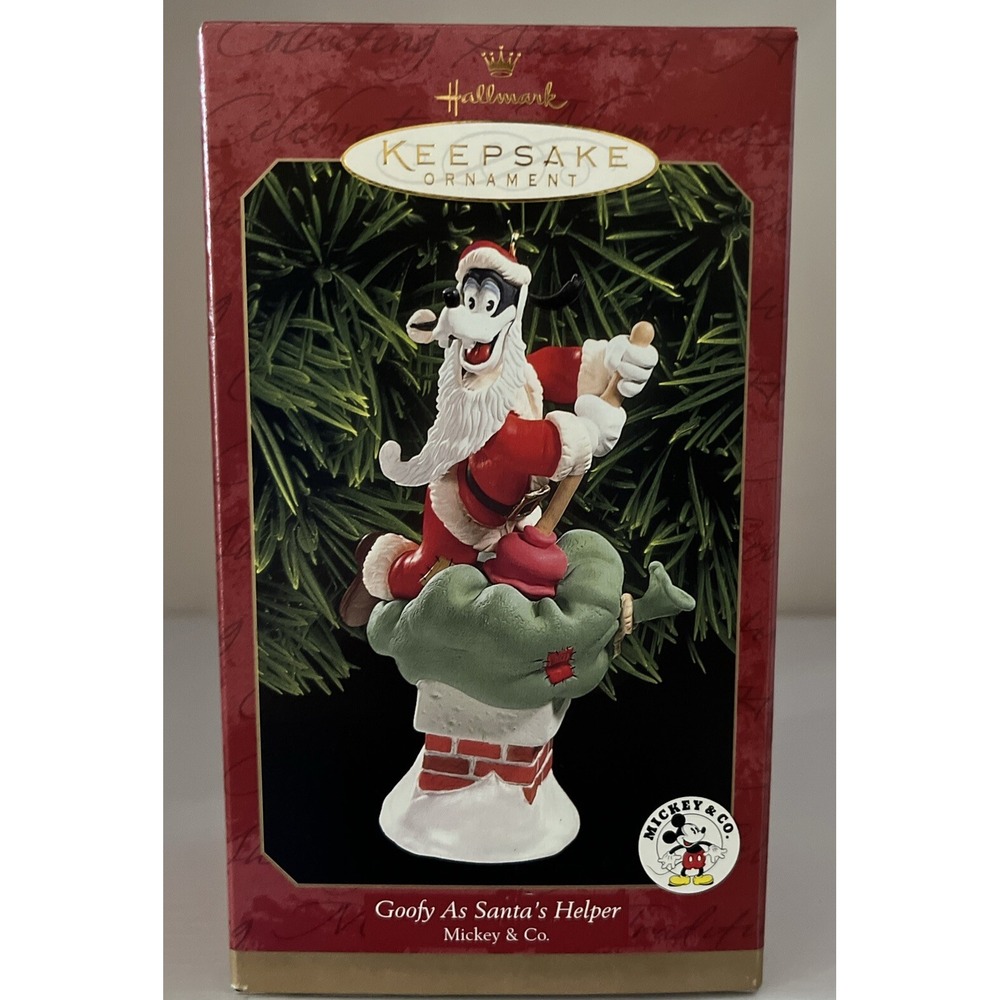 Hallmark 1999 Goofy As Santas Helper Mickey Co Christmas Vintage Ornament